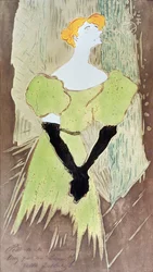 Yvette Guilbert, chanteuse de music-hall, 1895 (huile sur émail)